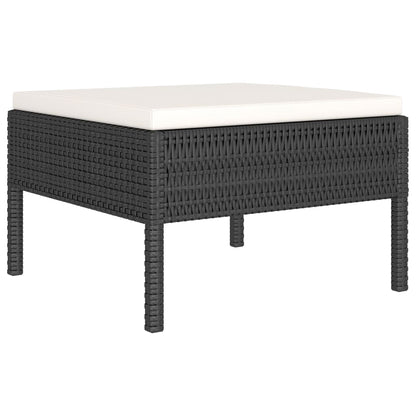 Garden Furniture Set Black and Cream White