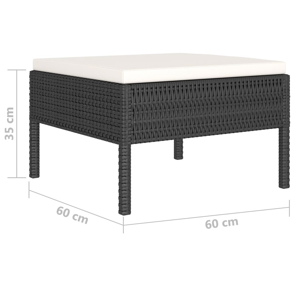 Garden Furniture Set Black and Cream White