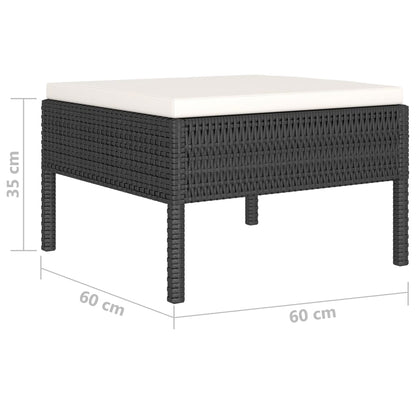Garden Furniture Set Black and Cream White