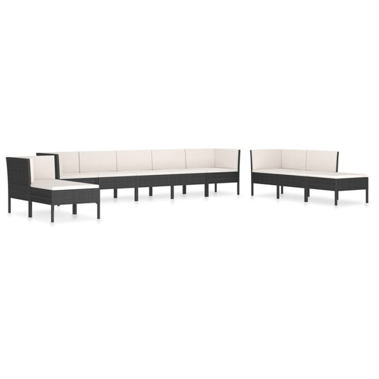 Garden Furniture Set Black, Cream White