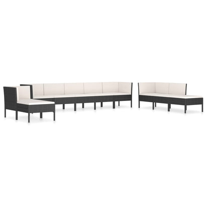 Garden Furniture Set Black, Cream White