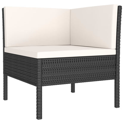 Garden Furniture Set Black, Cream White