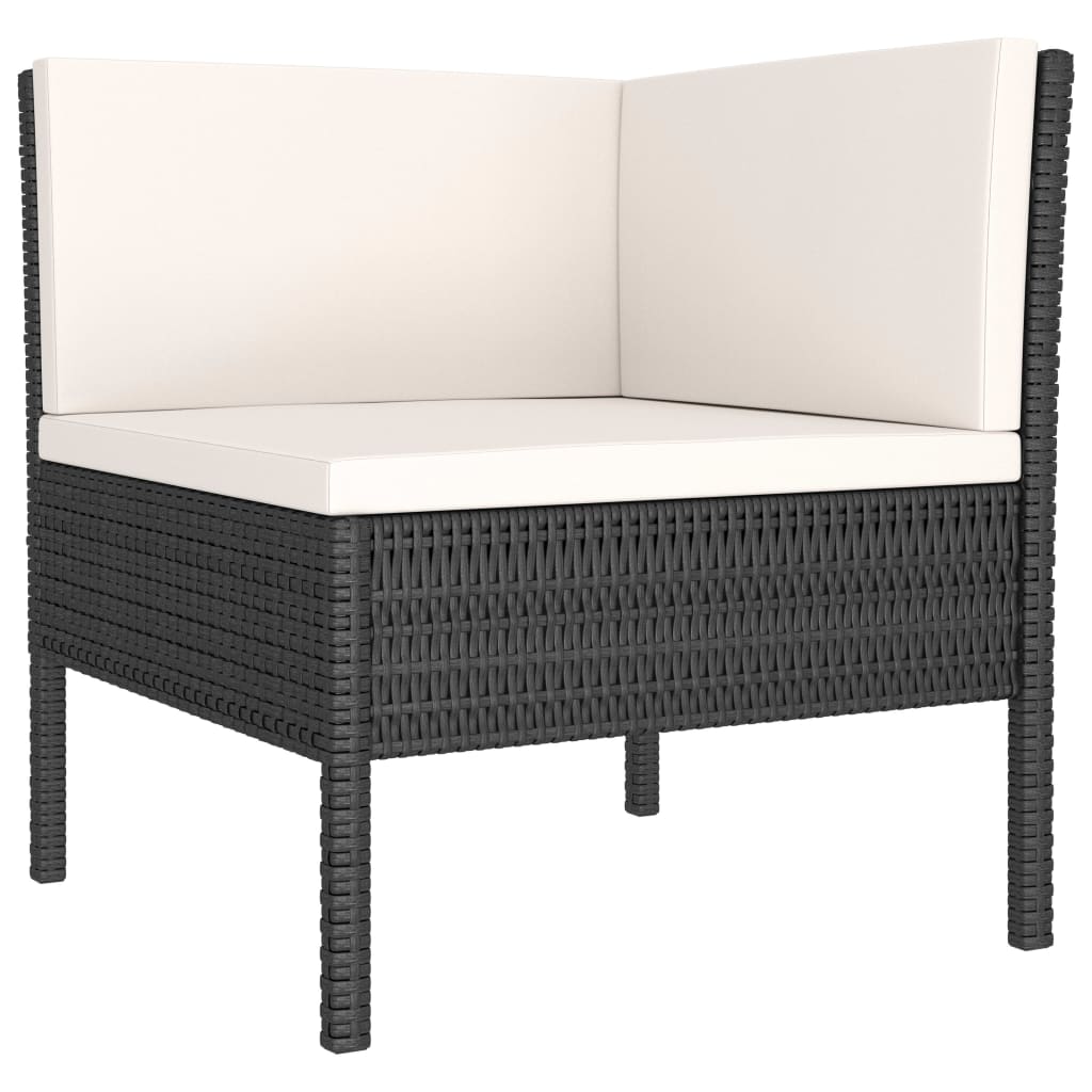 Garden Furniture Set Black, Cream White