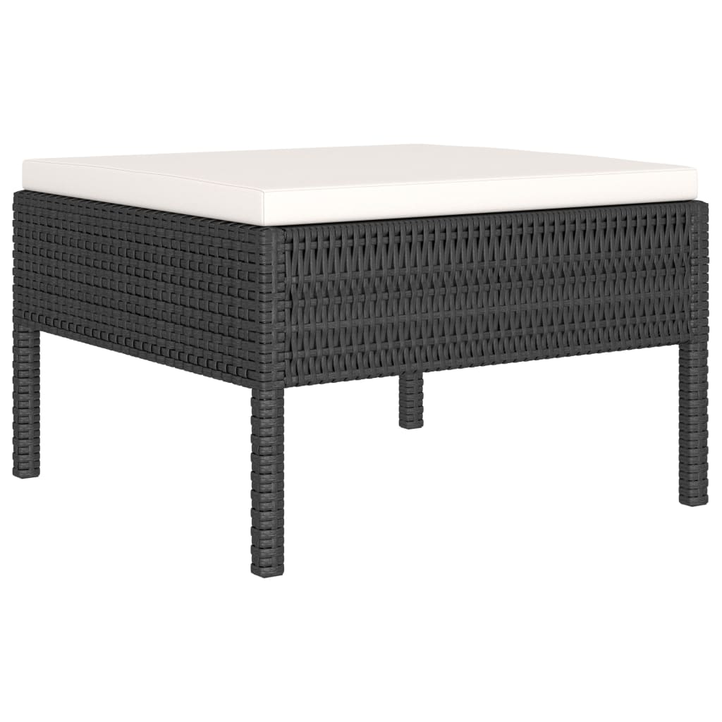 Garden Furniture Set Black, Cream White