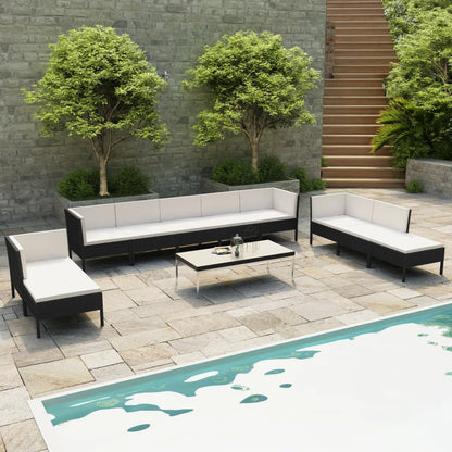 Garden Furniture Set Black, Cream White