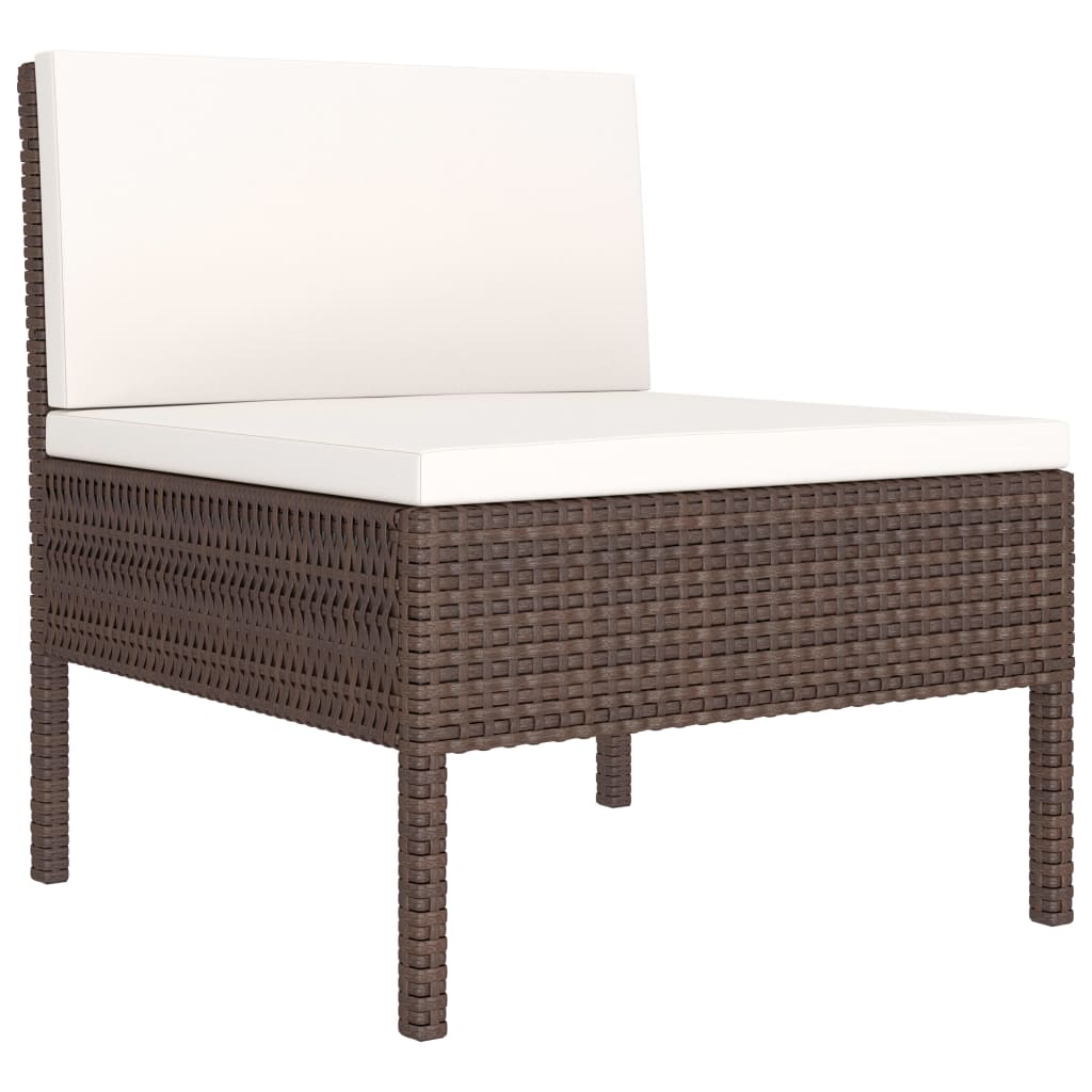 Garden Furniture Set Brown PE Rattan 10-piece set Modular