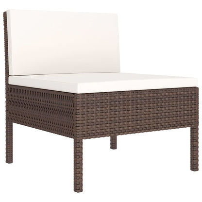 Garden Furniture Set Brown PE Rattan 10-piece set Modular
