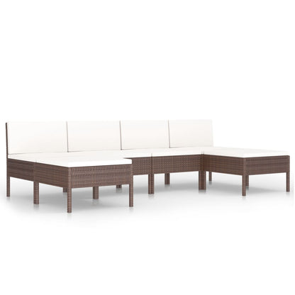Garden Furniture Set Brown and Cream White