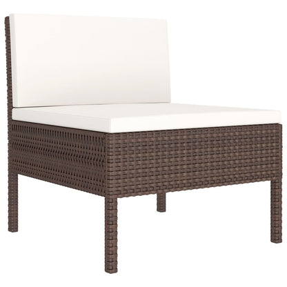 Garden Furniture Set Brown and Cream White
