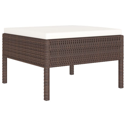 Garden Furniture Set Brown and Cream White