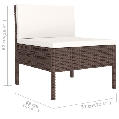 Garden Furniture Set Brown and Cream White