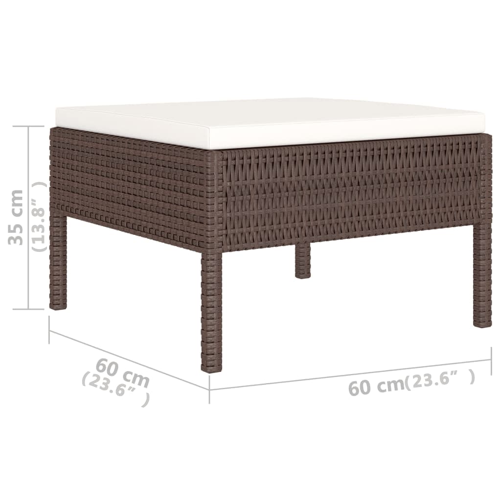 Garden Furniture Set Brown and Cream White