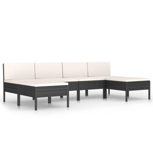 Garden Furniture Set Black, Cream White
