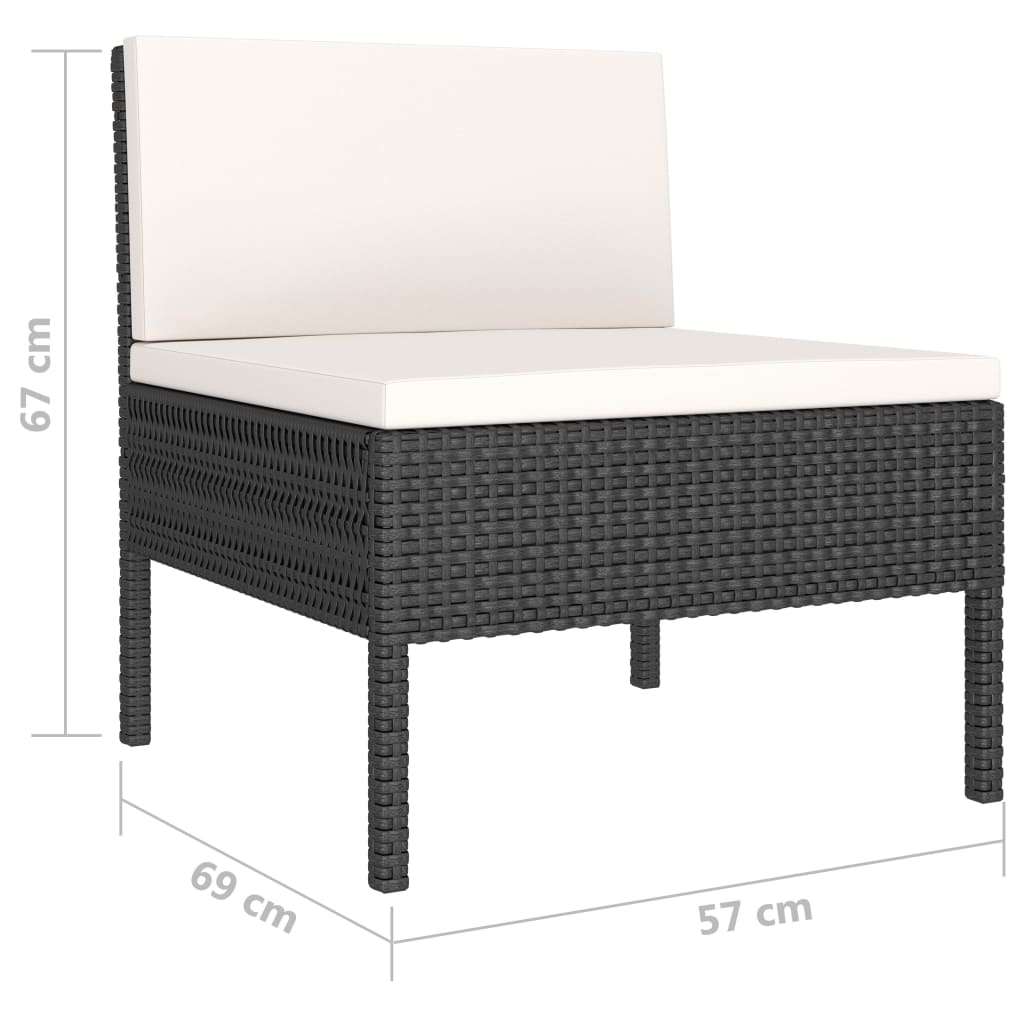 Garden Furniture Set Black, Cream White