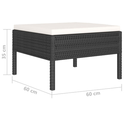 Garden Furniture Set Black, Cream White