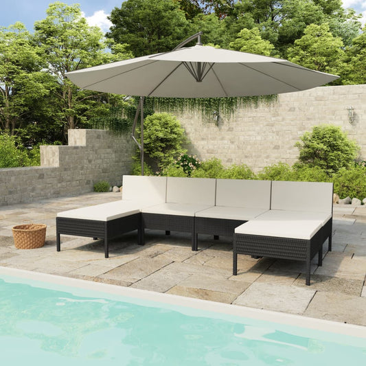 Garden Furniture Set Black, Cream White