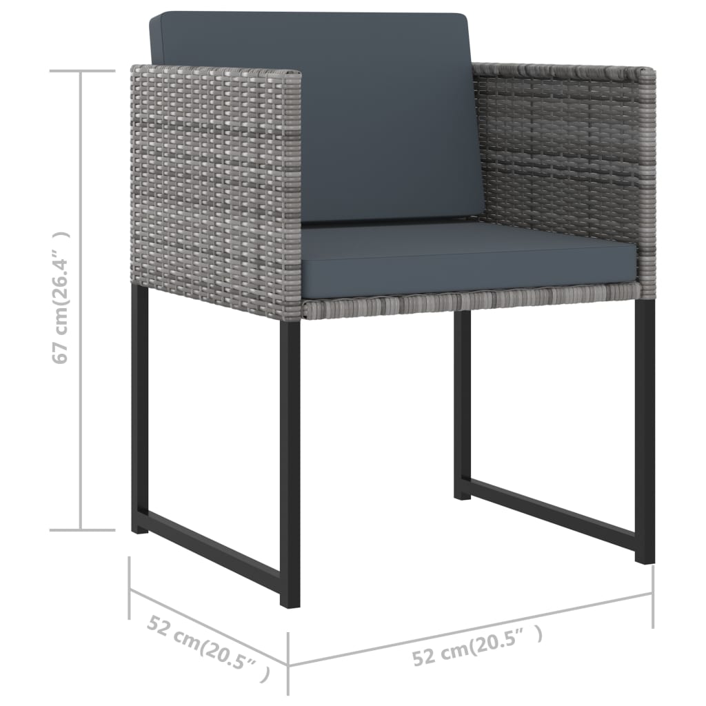 Garden Dining Set Grey Poly Rattan, Tempered Glass, Steel 10-Person