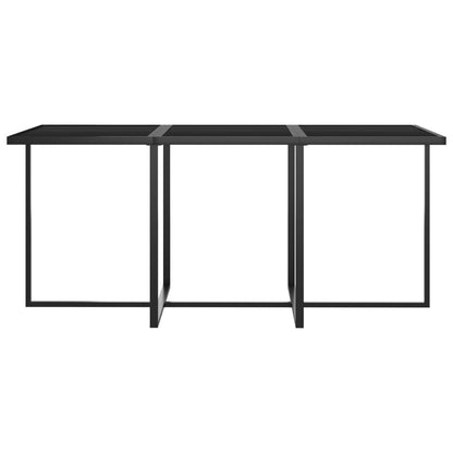 Garden Dining Set Grey Poly Rattan, Tempered Glass, Steel 10-Person