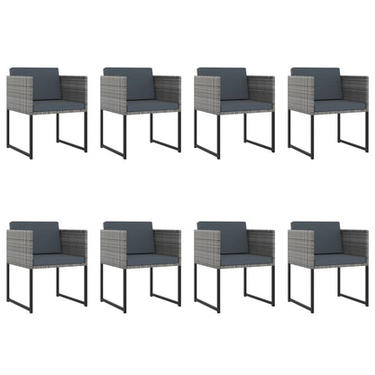 Garden Dining Set Gray Poly rattan Large Seats 12