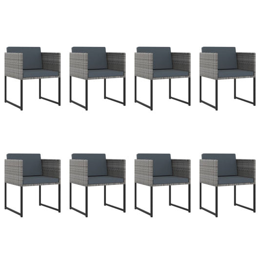 Garden Dining Set Gray Poly rattan Large Seats 12