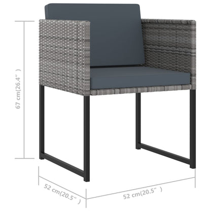 Garden Dining Set Gray Poly rattan Large Seats 12