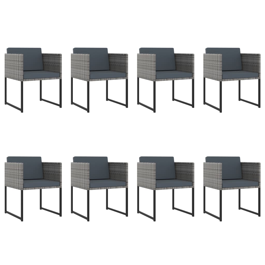 Garden Dining Set Gray Poly rattan Large Seats 12