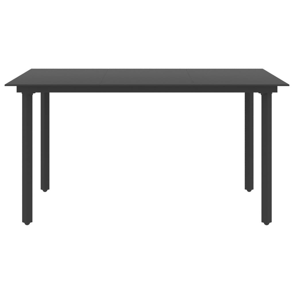 Garden Table Black Powder-coated steel, glass Medium Sturdy