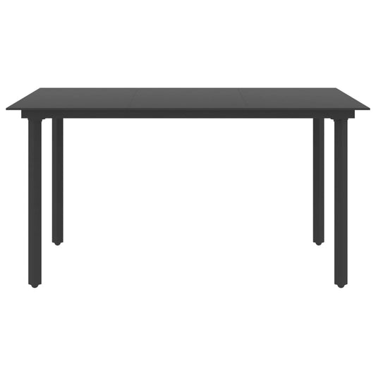 Garden Table Black Powder-coated steel, glass Medium Sturdy