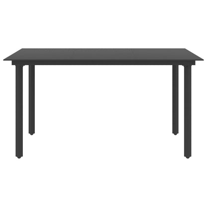 Garden Table Black Powder-coated steel, glass Medium Sturdy