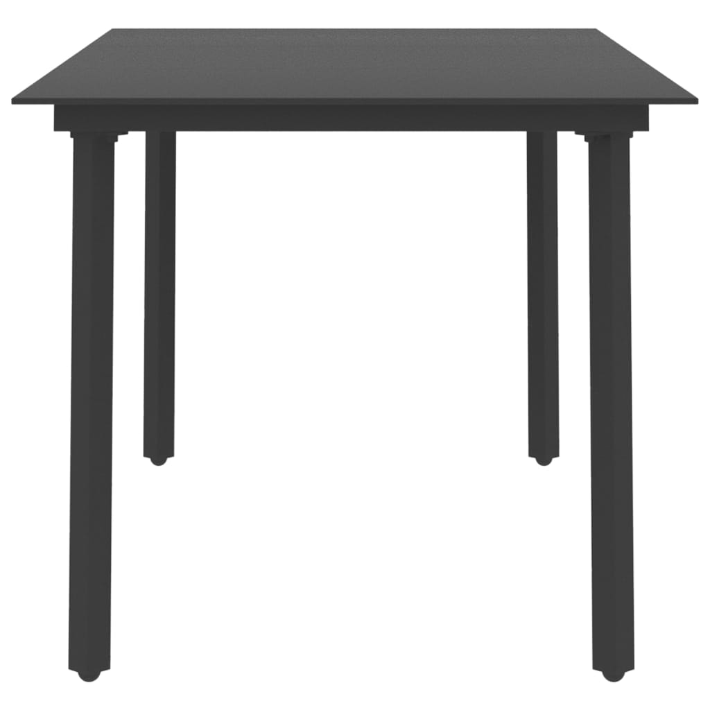 Garden Table Black Powder-coated steel, glass Medium Sturdy