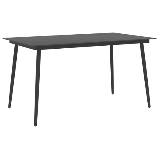 Garden Table Black Powder-coated steel, glass 59.1 x 35.4 x 29.1 in