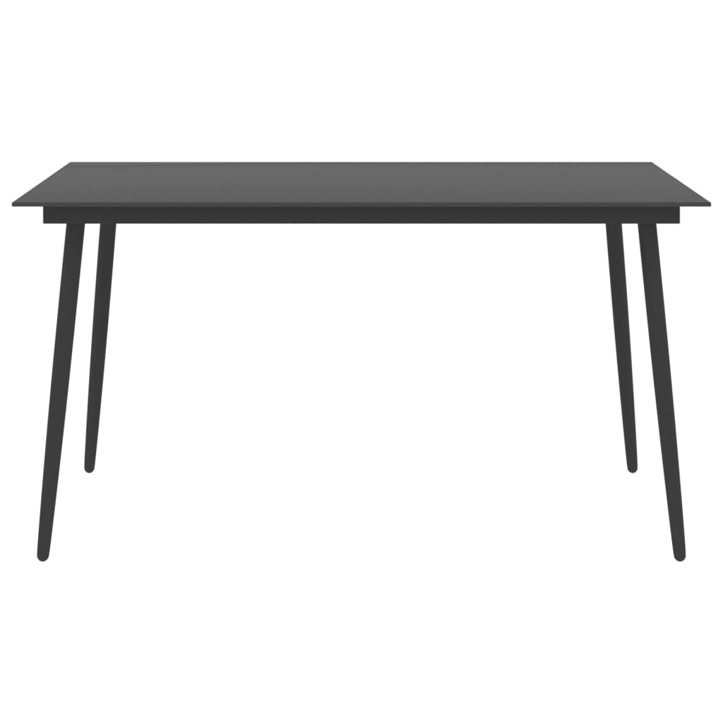 Garden Table Black Powder-coated steel, glass 59.1 x 35.4 x 29.1 in