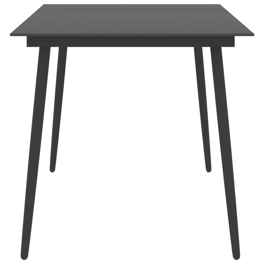 Garden Table Black Powder-coated steel, glass 59.1 x 35.4 x 29.1 in