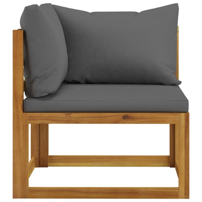 Garden Lounge Set Dark Grey Solid Acacia Wood 9 Piece Modular