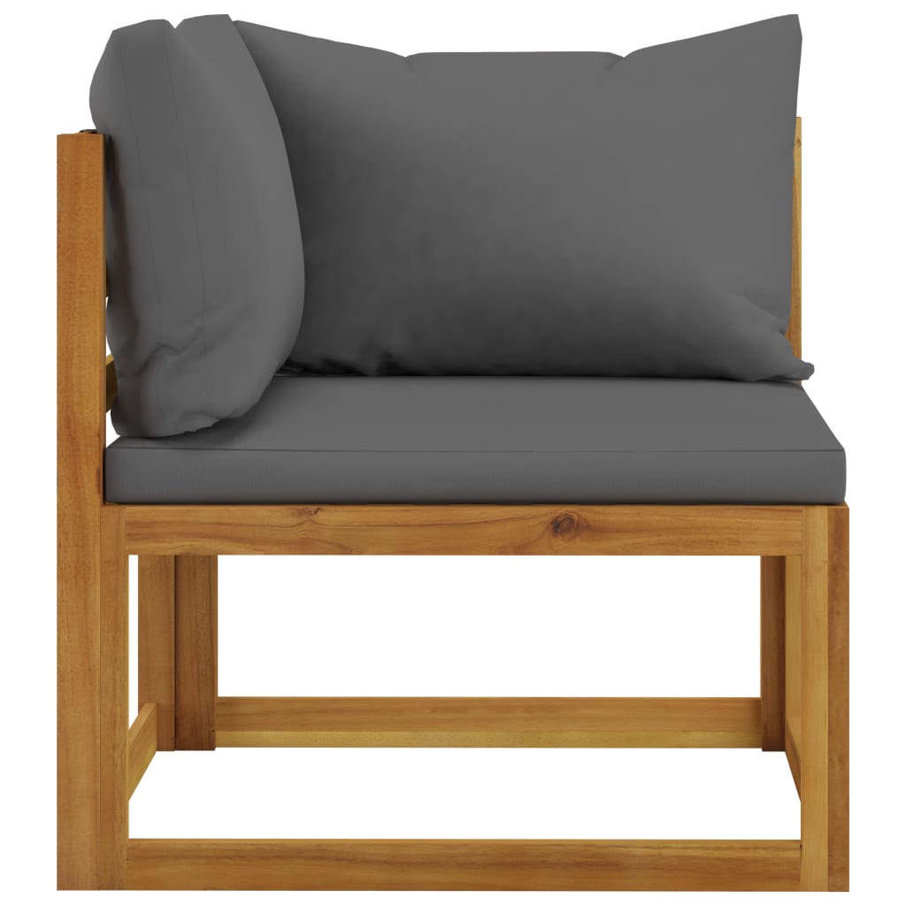 Garden Lounge Set Dark Grey Solid Acacia Wood 9 Piece Modular
