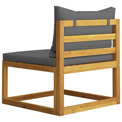 Garden Lounge Set Dark Grey Solid Acacia Wood 9 Piece Modular