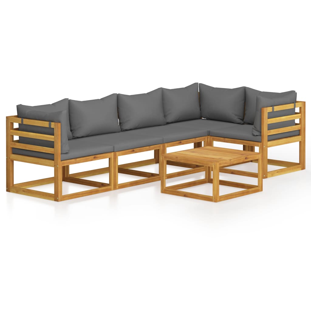 Garden Lounge Set Dark Grey Solid Acacia wood Large Modular