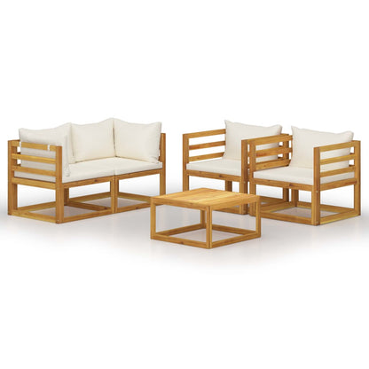 Garden Lounge Set Cream, Wood finish
