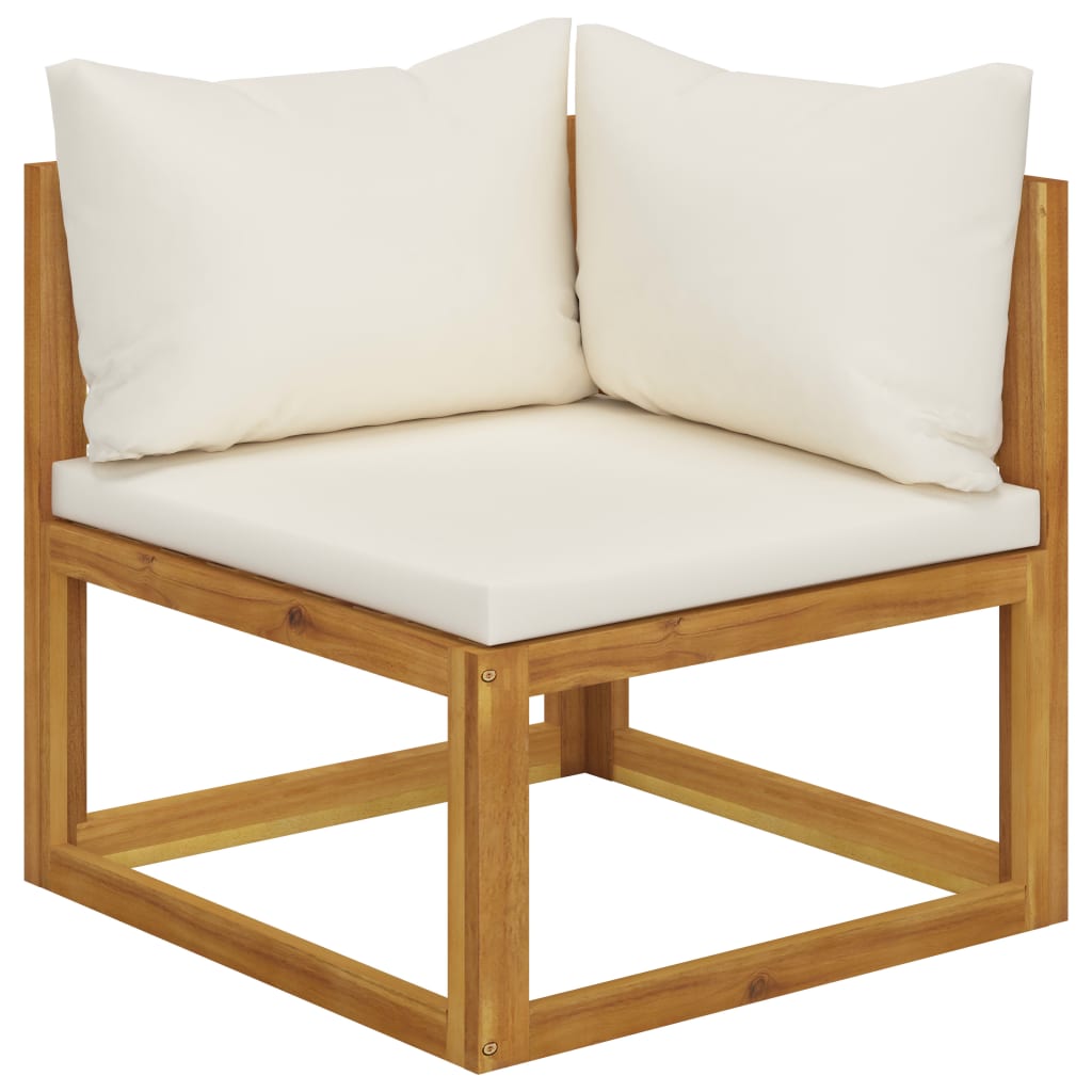 Garden Lounge Set Cream, Wood finish