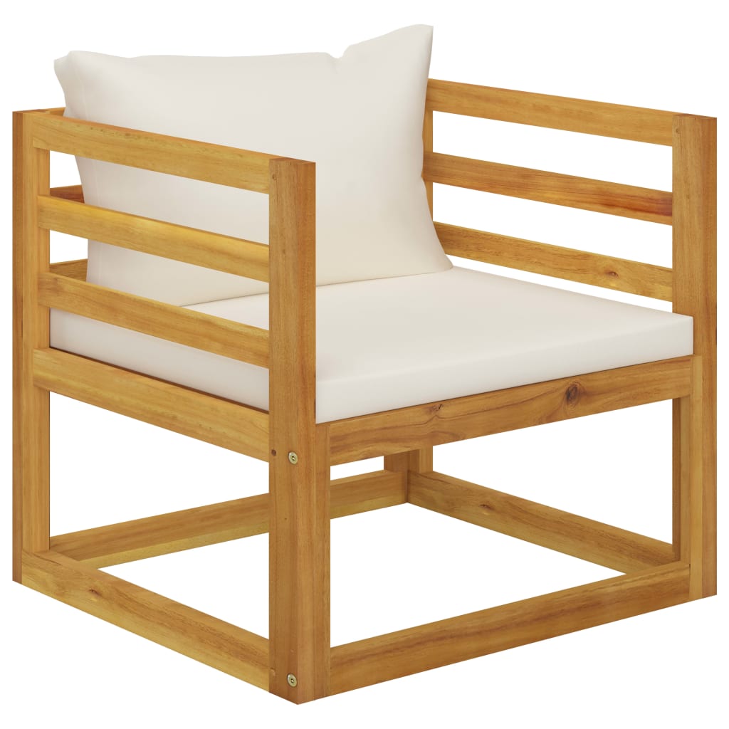 Garden Lounge Set Cream, Wood finish