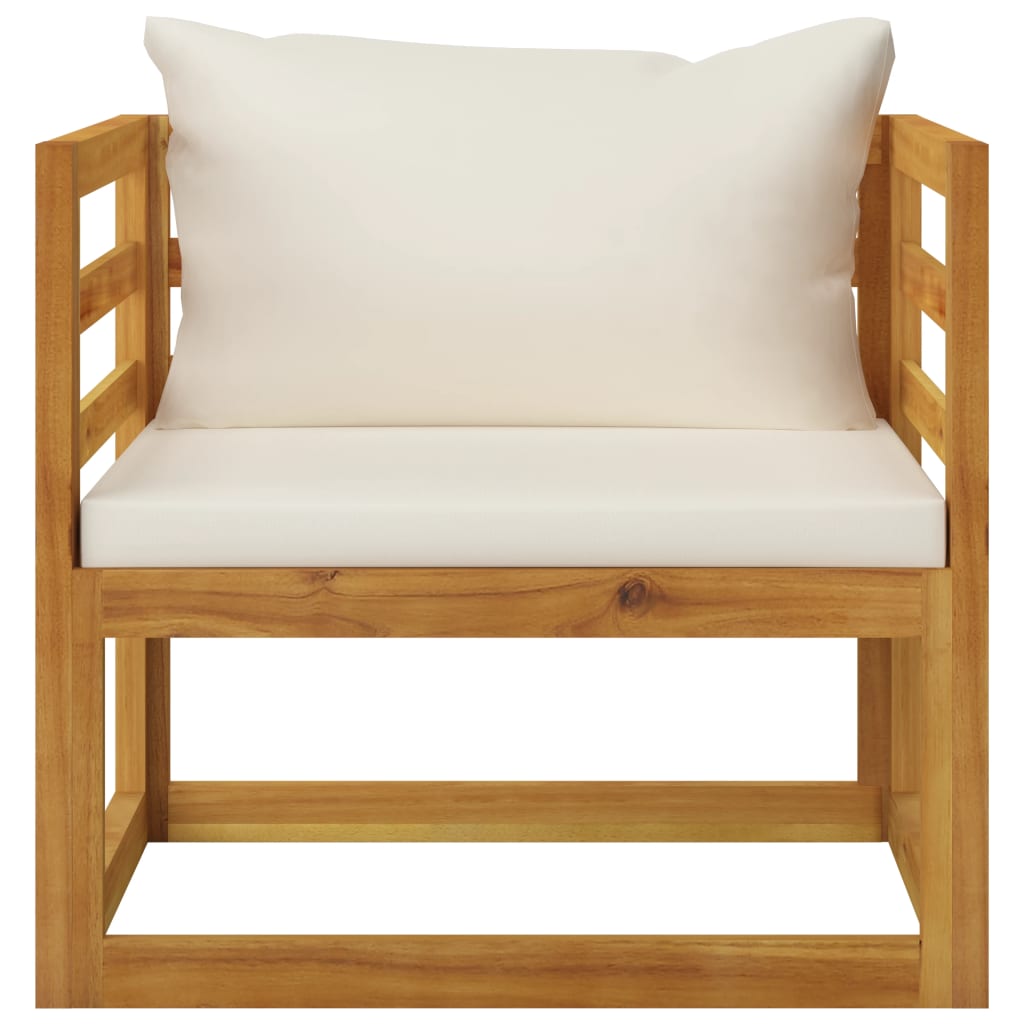 Garden Lounge Set Cream, Wood finish