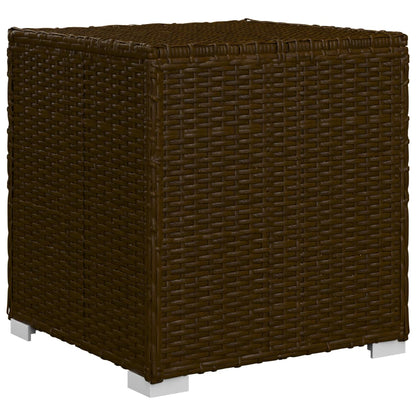 Sun Lounger Brown PE Rattan Standard Foldable Sun Lounger