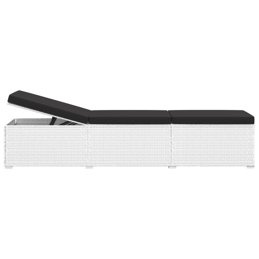 Sun Lounger White and Black