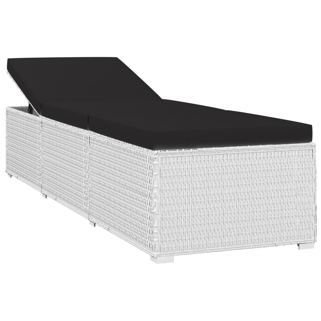 Sun Lounger White and Black