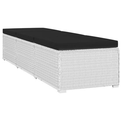 Sun Lounger White and Black