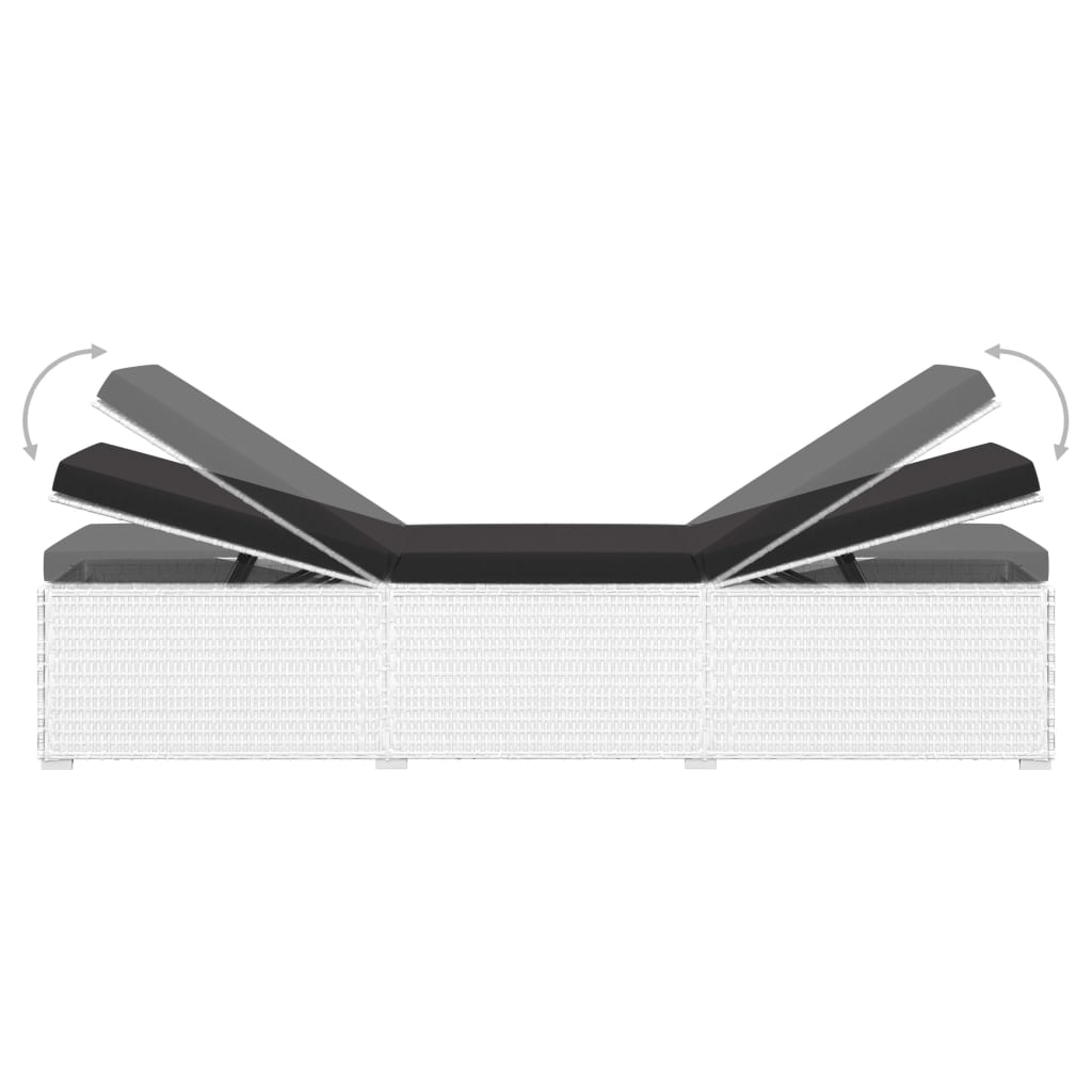 Sun Lounger White and Black
