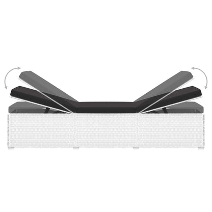 Sun Lounger White and Black