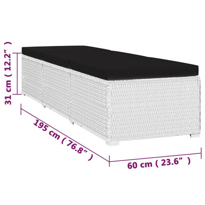 Sun Lounger White and Black
