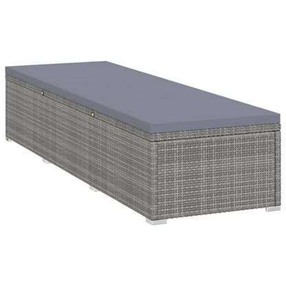 Sun Lounger Gray PE rattan Standard Adjustable Armrests