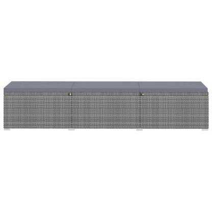 Sun Lounger Gray PE rattan Standard Adjustable Armrests